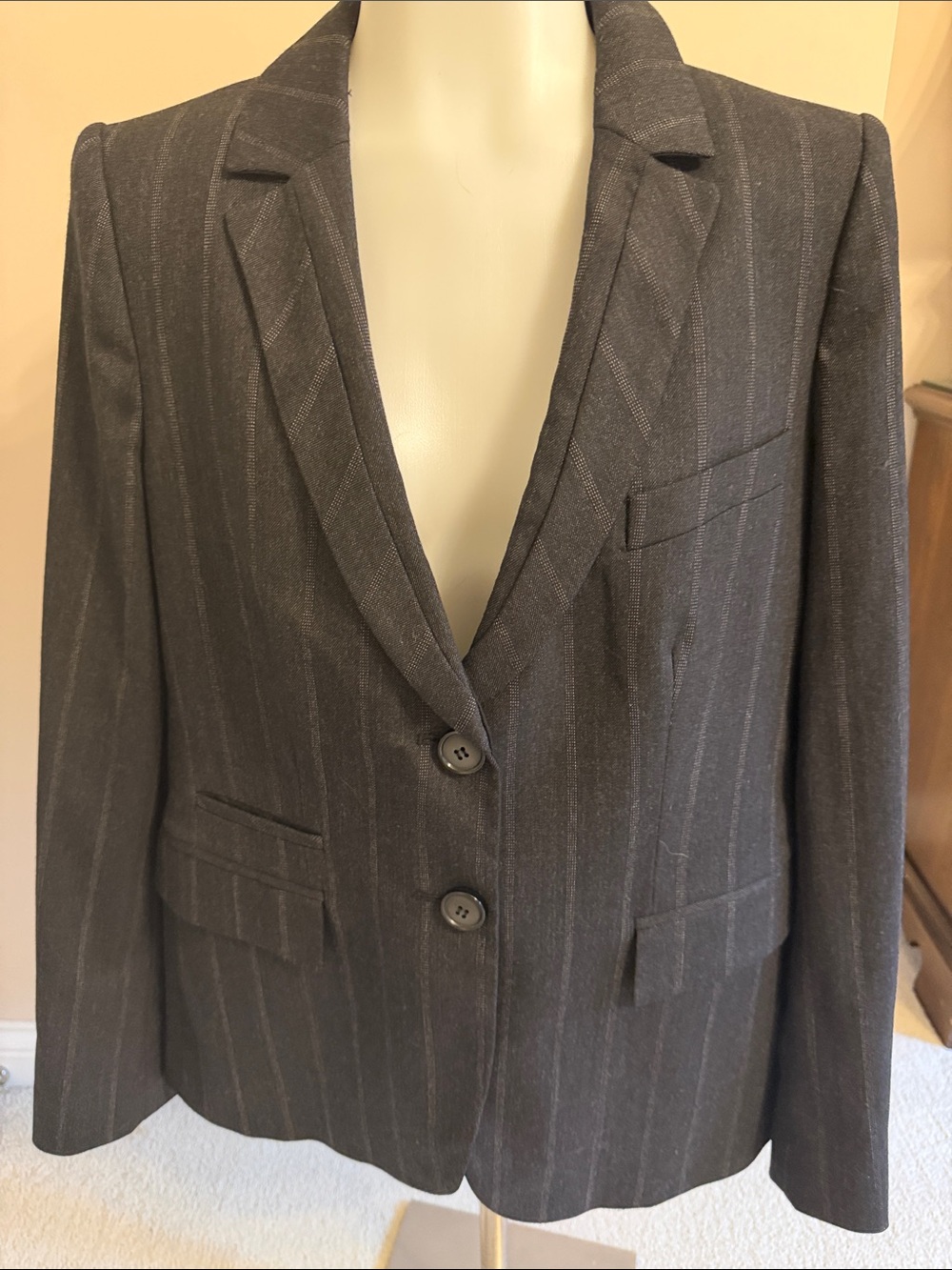 Armani collezoni Gray Pinstripe Blazer - Tailored Formal Jacket